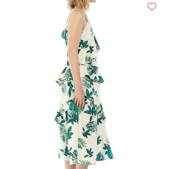 WALTER BAKER PALM PRINT ONE SHOULDER RUFFLE DRESS - Picture 3 of 6